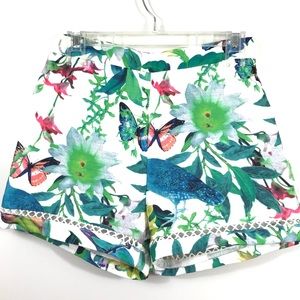ONE MARKET Quilted Lightweight Floral Bird SHORTS
